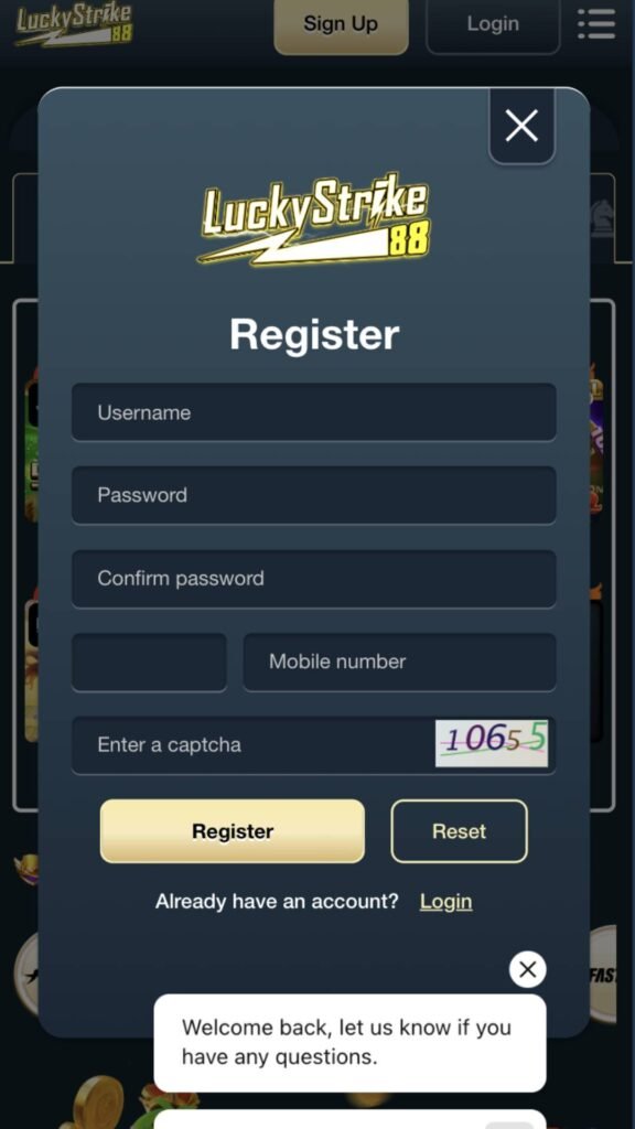 LuckyStrike88 Register: How to register at Lucky Strike 88 Casino